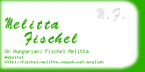 melitta fischel business card